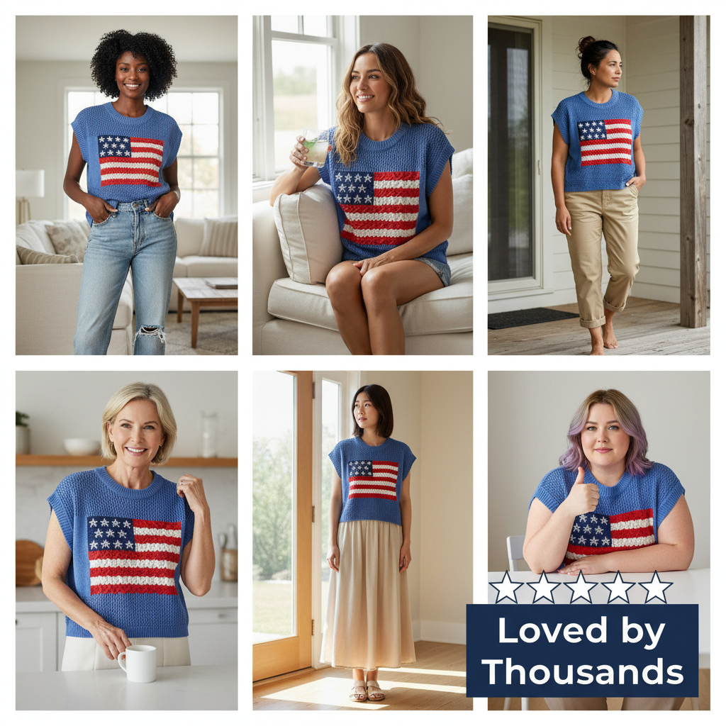 American Flag Knit Sweater