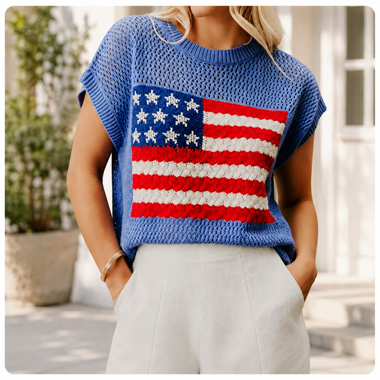 American Flag Knit Sweater