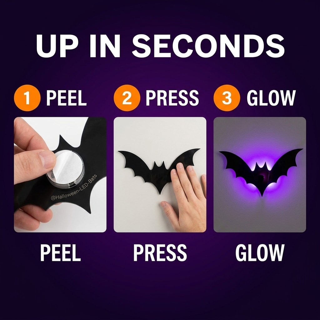 SpookyGlow™ 3D LED Bats